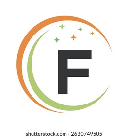  Cleaning Logo Combine With Letter F Vector Template