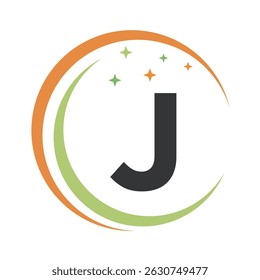  Cleaning Logo Combine With Letter J Vector Template