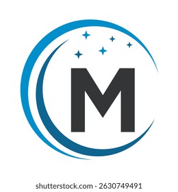  Cleaning Logo Combine With Letter M Vector Template