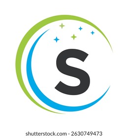  Cleaning Logo Combine With Letter S Vector Template