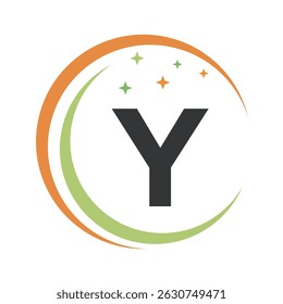  Cleaning Logo Combine With Letter Y Vector Template