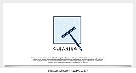 diseño de logotipo de limpieza con concepto abstracto