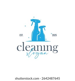 cleaning logo design with cleaning equipment concept, minimalist simple cleaning service symbol, clean house service, modern template illustration, product, business or service brand symbol