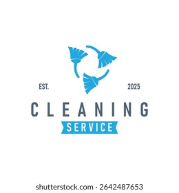 Diseño de logotipo de limpieza con concepto de equipo de limpieza, minimalista simple símbolo de servicio de limpieza, servicio de limpieza de la casa, ilustración de Plantilla moderna, producto, negocio o servicio