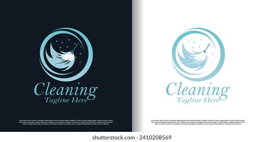 Cleaning logo design vector with creative concept premium vector