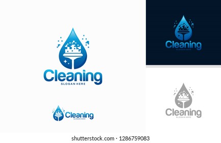 Cleaning logo designs concept vector, Cleaning Service logo template designs vector