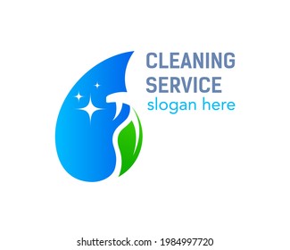 Logo o emblema de limpieza. Concepto ecológico para el interior, hogar 