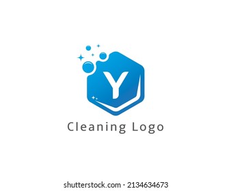 Cleaning logo icon symbol Design with Letter Y. Cleaning service logo. Vector illustration logo template