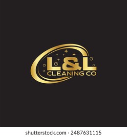 The Cleaning logo with the initials LL is gold on a black background