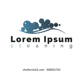 Cleaning Logo On White Background. Soap Foam With Bubbles