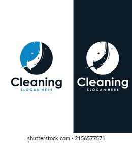 Cleaning logo, cleaning protection logo and house cleaning logo. With vector design concept.