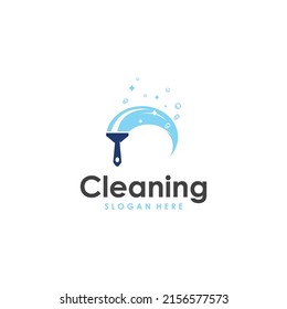 Cleaning logo, cleaning protection logo and house cleaning logo. With vector design concept.