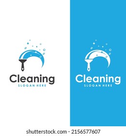 Cleaning logo, cleaning protection logo and house cleaning logo. With vector design concept.