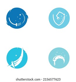 Cleaning logo, cleaning protection logo and house cleaning logo. With vector design concept.