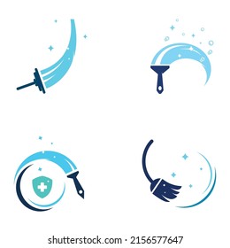 Cleaning logo, cleaning protection logo and house cleaning logo. With vector design concept.