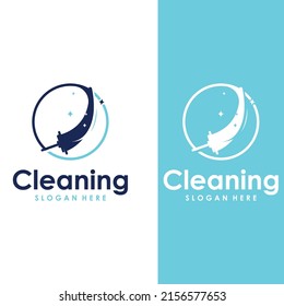 Cleaning logo, cleaning protection logo and house cleaning logo. With vector design concept.
