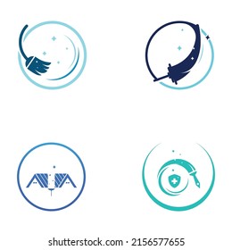 Cleaning logo, cleaning protection logo and house cleaning logo. With vector design concept.