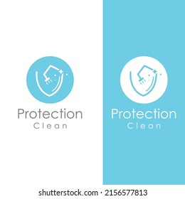 Cleaning logo, cleaning protection logo and house cleaning logo. With vector design concept.