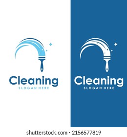 Logotipo de limpieza, logotipo de protección de limpieza y logotipo de limpieza. Con el concepto de diseño vectorial.
