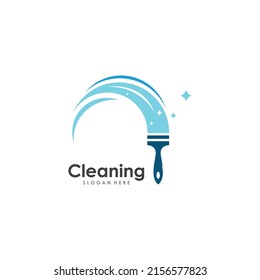 Cleaning logo, cleaning protection logo and house cleaning logo. With vector design concept.