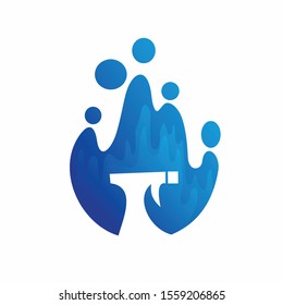 cleaning logo with spray and water concept