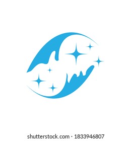 Plantilla vectorial del logotipo de limpieza y de la ilustración del símbolo