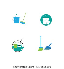 
Plantilla vectorial de ilustraciones de símbolos y logotipo de limpieza
