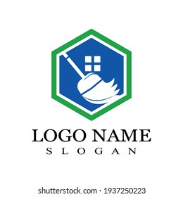 Plantilla vectorial de ilustraciones de símbolos y logotipo de limpieza