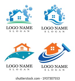 Reinigungs-Logo und Symbol-Vektorvorlage