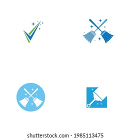 Plantilla vectorial de ilustraciones de símbolos y logotipo de limpieza