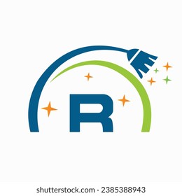 Cleaning Logo and Symbol On Letter R, House Clean Sign
