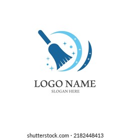 cleaning logo with symbol vector illustration