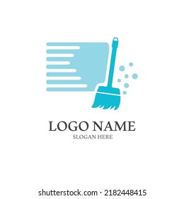 cleaning logo with symbol vector illustration