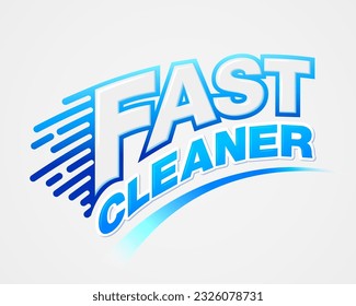 Cleaning logo template It conveys speed and cleanliness. It is used in the production of packaging labels and advertising design. Isolated on white background.