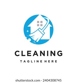 Cleaning logo template with modern concept and business Premium Vector