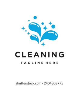 Cleaning logo template with modern concept and business Premium Vector