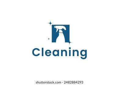 cleaning logo vector icon illustration