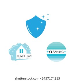 Cleaning logo vector template symbol design