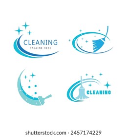 Cleaning logo vector template symbol design