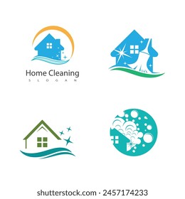 Cleaning logo vector template symbol design