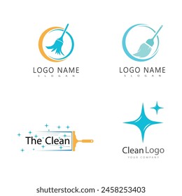 Cleaning logo vector template symbol design
