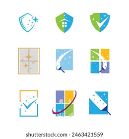 Cleaning logo vector template symbol design