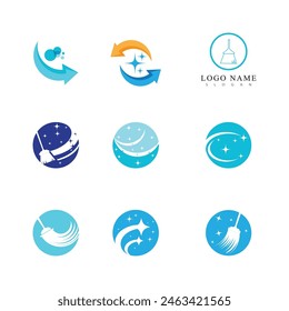 Cleaning logo vector template symbol design