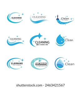 Cleaning logo vector template symbol design