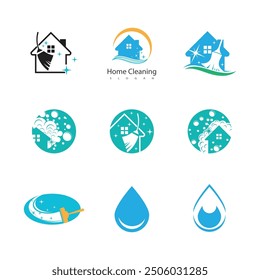 Cleaning logo vector template symbol design