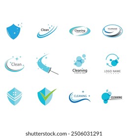 Cleaning logo vector template symbol design