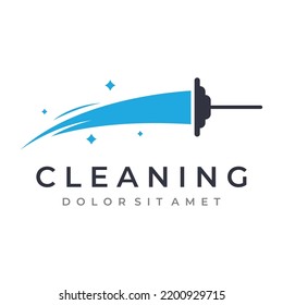 Cleaning logo.Cleaning protection,house cleaner with washing spray and cleaning tools.