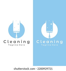 Cleaning logo.Cleaning protection,house cleaner with washing spray and cleaning tools.