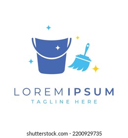 Cleaning logo.Cleaning protection,house cleaner with washing spray and cleaning tools.