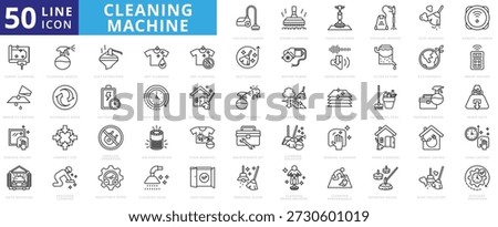 cleaning machine icon pack contains efficient operation, dust collector, multi surface, pressure, washer, portable design, heavy duty, eco-friendly, noise reduction, efficient operation, motor power